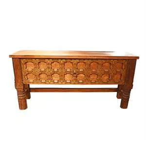 Eastern Inspired Wooden Open Sideboard